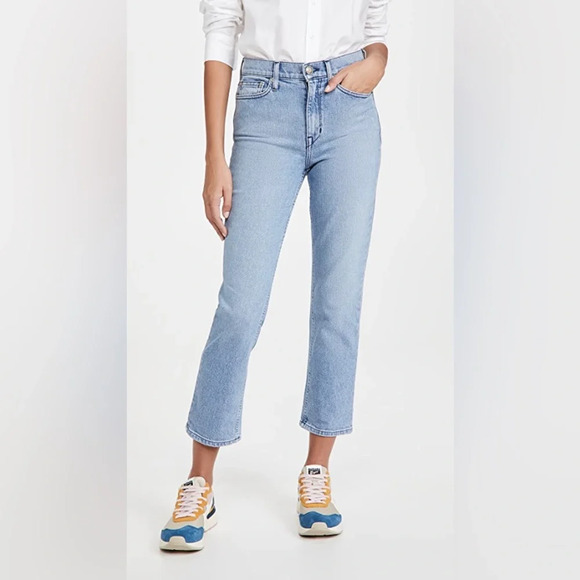 AYR Yes Yes Yes Jeans Size 24 Straight Crop Irie Wash Blue Cotton Blend - Picture 1 of 16